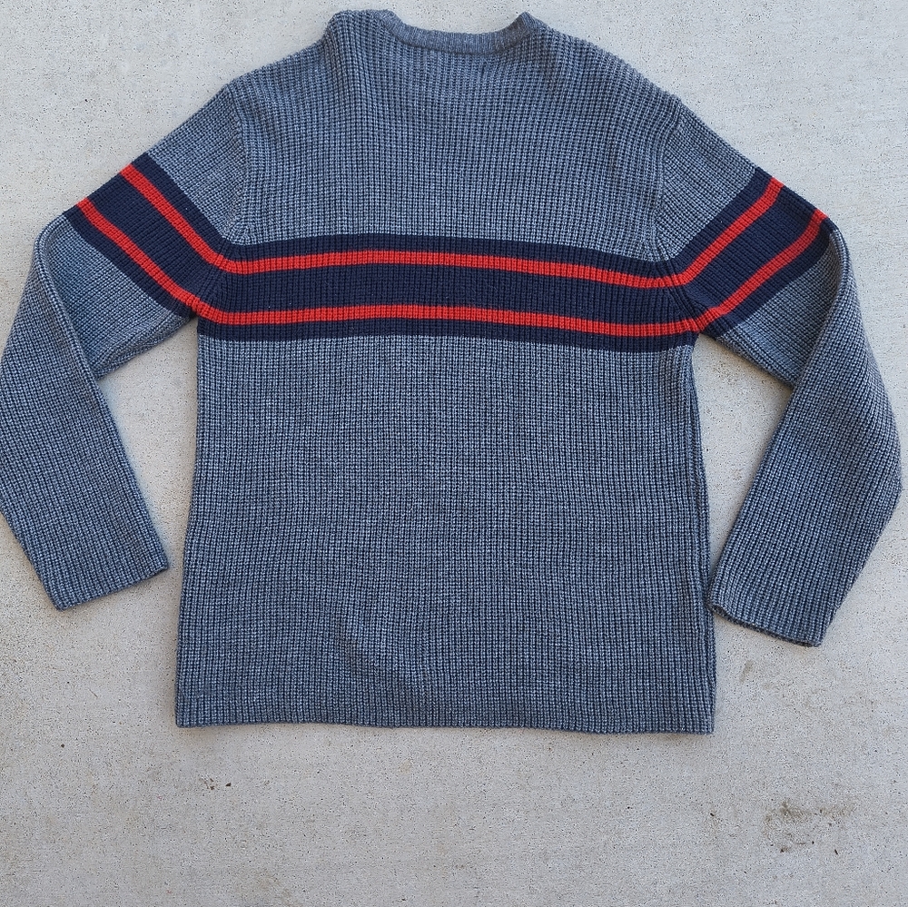 Aeropostale Gray Sweater with Red and Blue Stripes